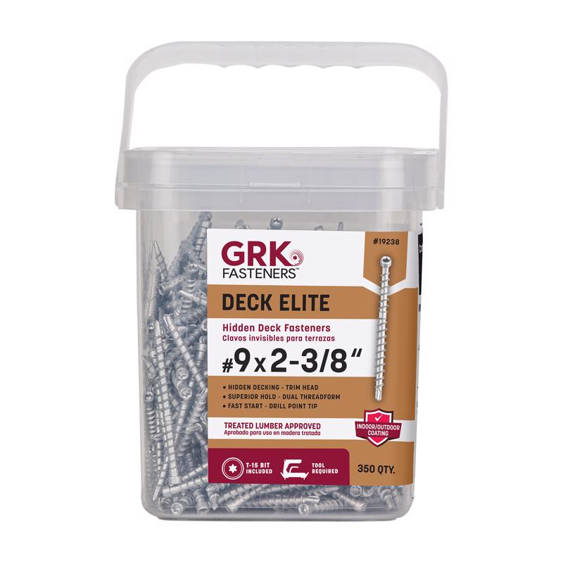 酷牌库|商品详情-GRK进口代理批发 GRK Deck Elite 9 英寸 X 2-3/8 英寸 L 银星装饰头甲板螺丝 350 个/包