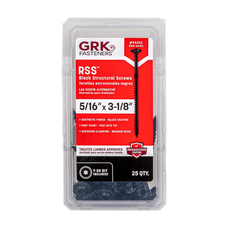 GRK进口代理批发 GRK RSS 5/16 或 15 英寸 X 3-1/8 英寸 L 星形 W 型切割结构木螺钉 1 包