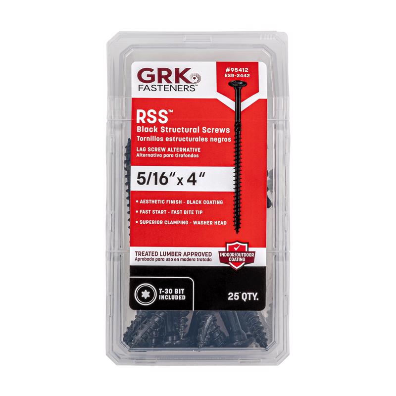 GRK进口代理批发 GRK RSS 5/16 或 15 英寸 X 4 英寸 L 星形 W 形切割结构木螺钉 1 包