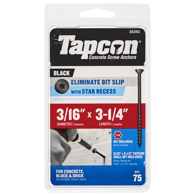 酷牌库|商品详情-TAPCON进口代理批发 Tapcon 3/16 英寸 X 3-1/4 英寸 L 星号角头高/低混凝土螺钉