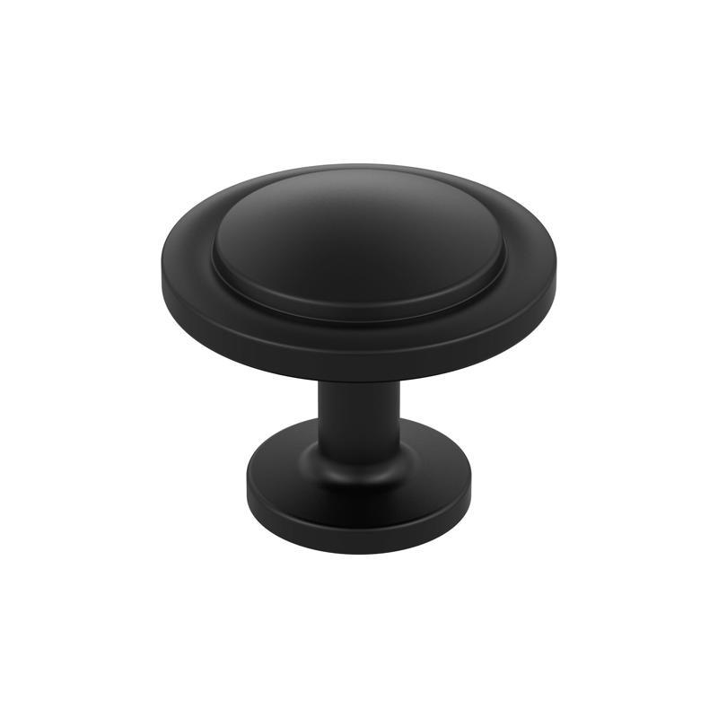 Amerock Loop 1.1875 In. Dia. Round Matte Black Knob With Mounting Hardware
