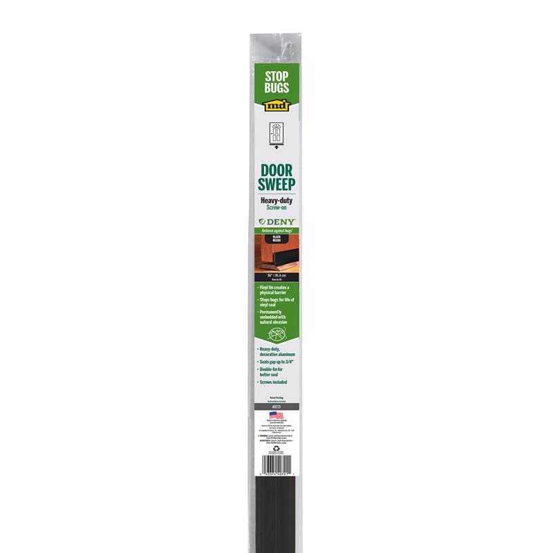 M-D Building Products Black Aluminum/Vinyl Sweep For Doors 36 in. L X 0.25 in.