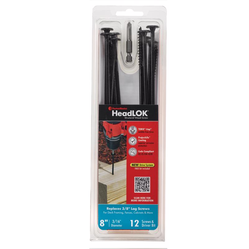 FastenMaster Headlok 8 in. L Torx Ttap T30 Coarse Structural Wood Screws 12 pk
