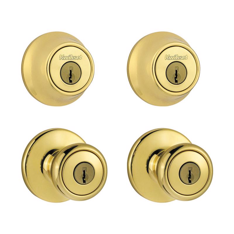 KWIKSET进口代理批发 Kwikset Tylo 抛光黄铜双入口门套件 1-3/4 英寸