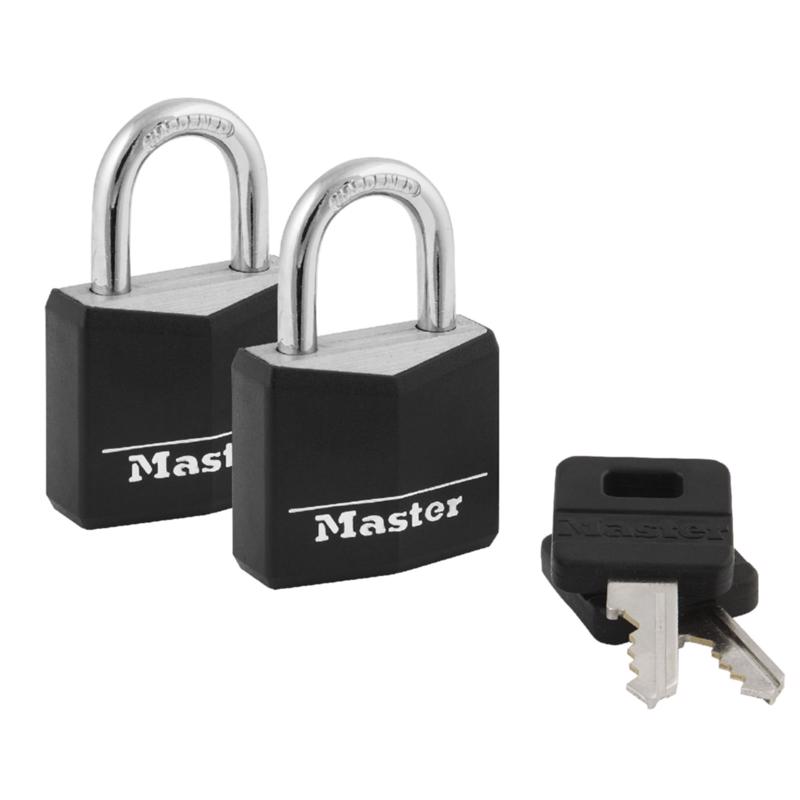 MASTER LOCK进口代理批发 玛斯特锁 1-3/16 英寸宽钢制双锁带盖挂锁