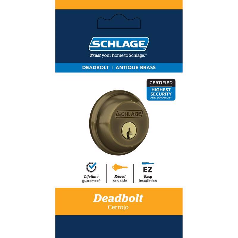 SCHLAGE进口代理批发 Schlage 古董黄铜锌单缸门栓