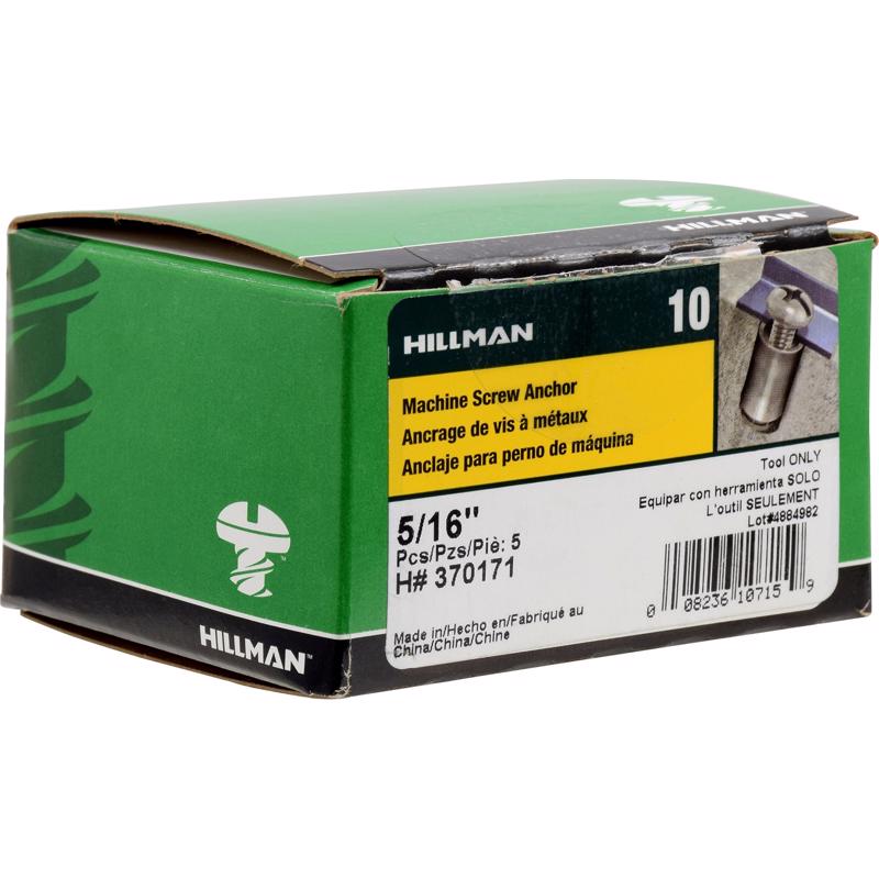 HILLMAN进口代理批发 HILLMAN 5/16 英寸 DX 3.75 英寸 L 碳钢圆头安装工具机螺钉锚栓 5 件装