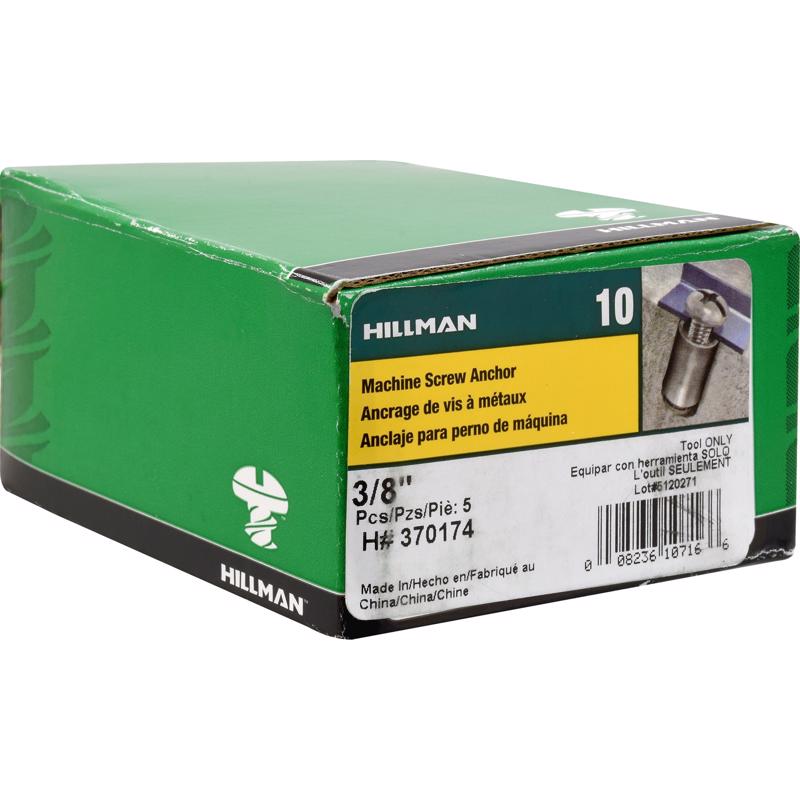 HILLMAN进口代理批发 HILLMAN 3/8 英寸 DX 4.25 英寸 L 碳钢圆头安装工具机螺钉锚栓 5 件装