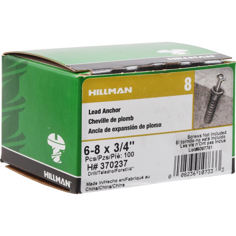 酷牌库|商品详情-HILLMAN进口代理批发 HILLMAN .138 英寸 DX 3/4 英寸 L 铅圆头带肋锚栓 100 个/包