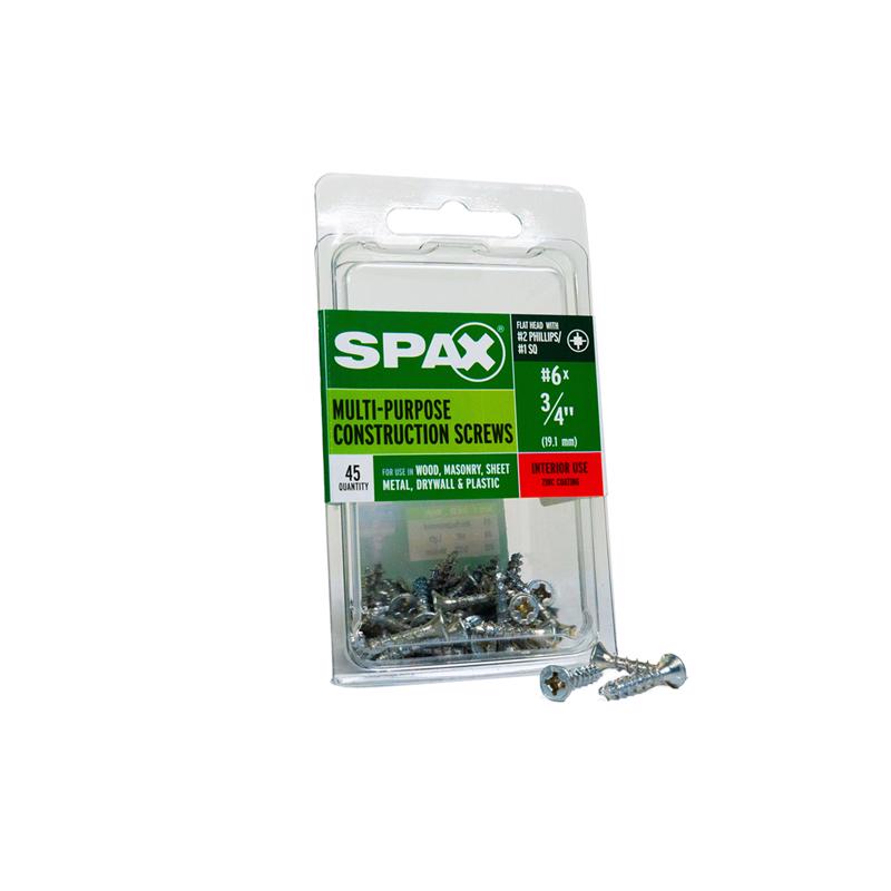 SPAX进口代理批发 SPAX 多材料 6 号标签 X 3/4 英寸 L Unidrive 平头锯齿状结构螺钉