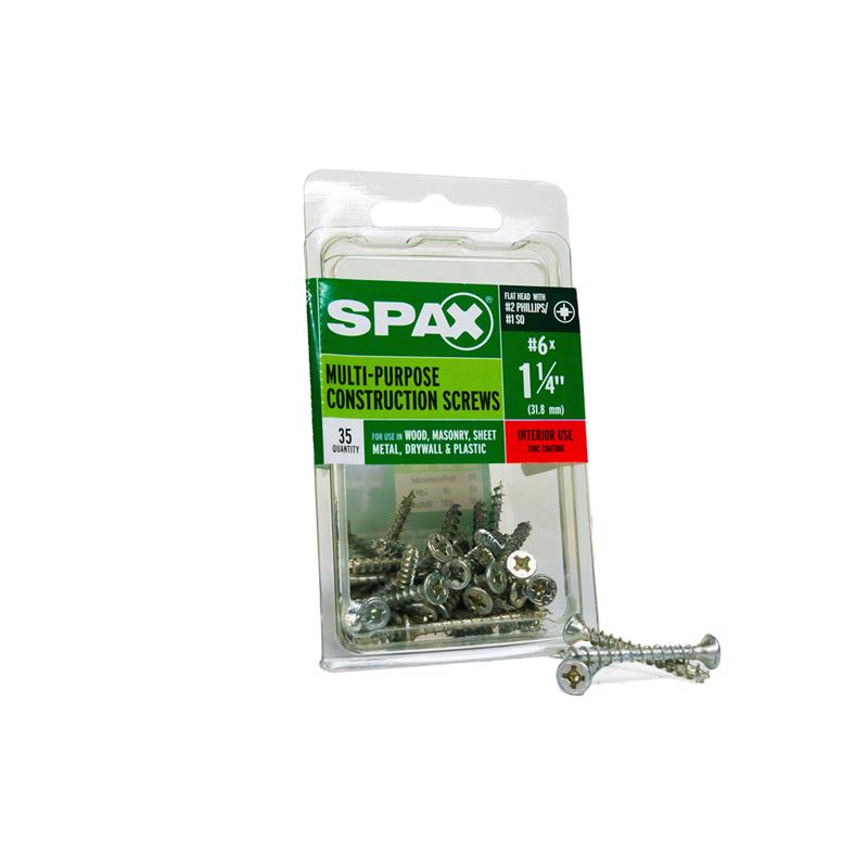 SPAX进口代理批发 SPAX 多材料 6 号标签 X 1-1/4 英寸 L Unidrive 平头锯齿状结构螺钉