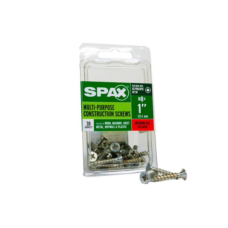 SPAX进口代理批发 SPAX 多材料 8 号标签 X 1 英寸 L Unidrive 平头锯齿状结构螺钉