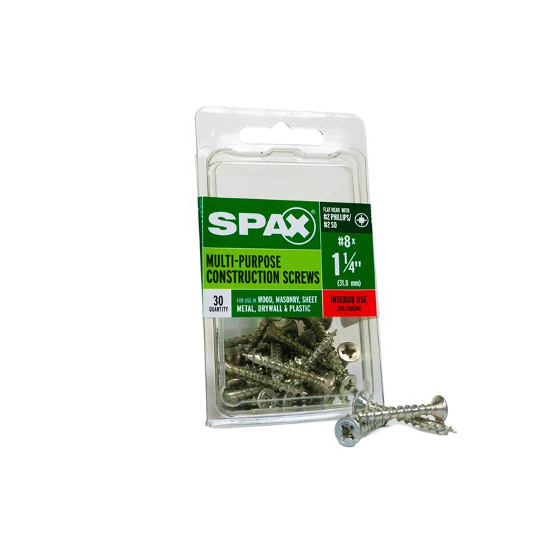 SPAX进口代理批发 SPAX 多材料 8 号标签 X 1-1/4 英寸 L Unidrive 平头锯齿状结构螺钉