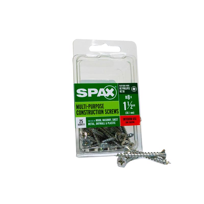 SPAX进口代理批发 SPAX 多材料 8 号标签 X 1-1/2 英寸 L Unidrive 平头锯齿状结构螺钉