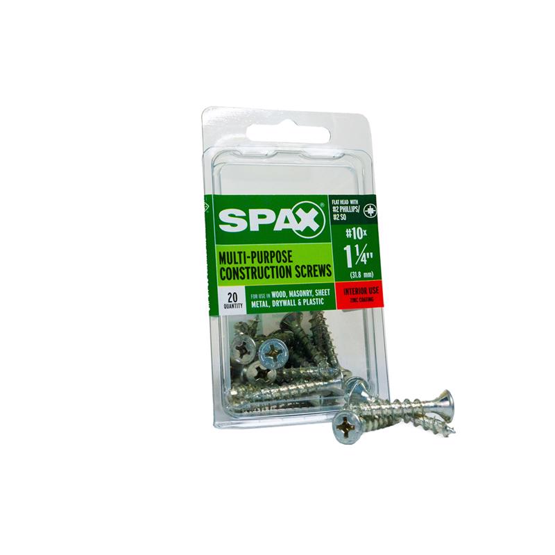 SPAX进口代理批发 SPAX 多材料 10 号标签 X 1-1/4 英寸 L Unidrive 平头锯齿状结构螺钉