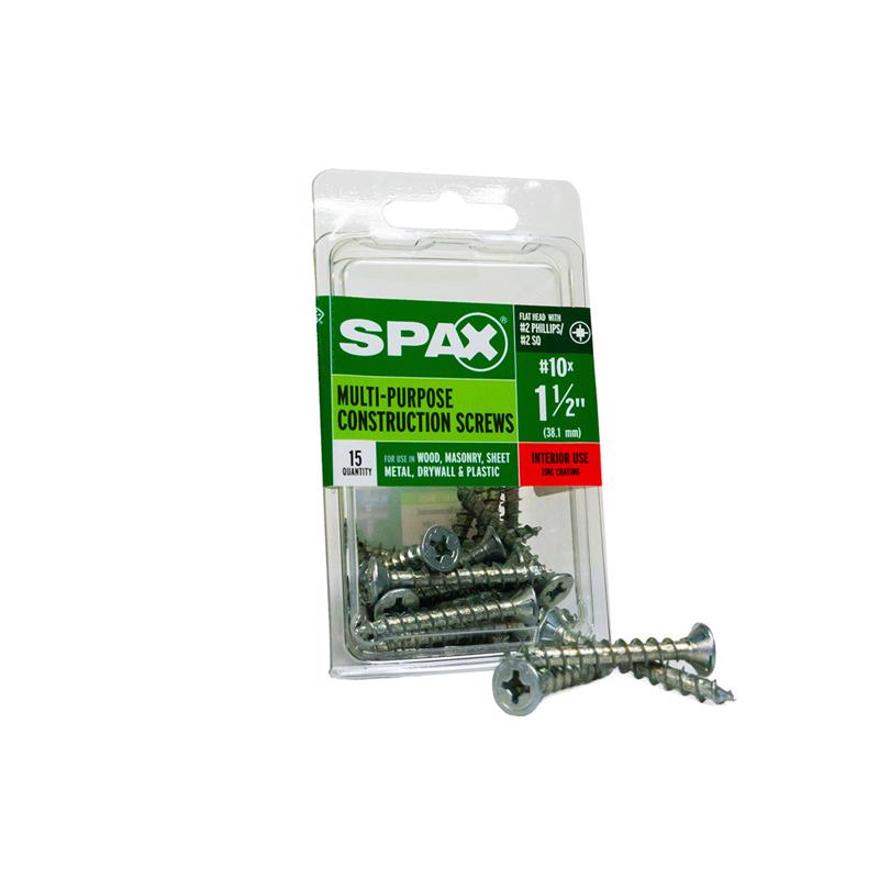 SPAX进口代理批发 SPAX 多材料 10 号标签 X 1-1/2 英寸 L Unidrive 平头锯齿状结构螺钉