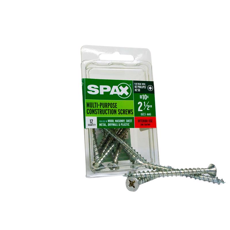 SPAX进口代理批发 SPAX 多材料 10 号标签 X 2-1/2 英寸 L Unidrive 平头锯齿状结构螺钉