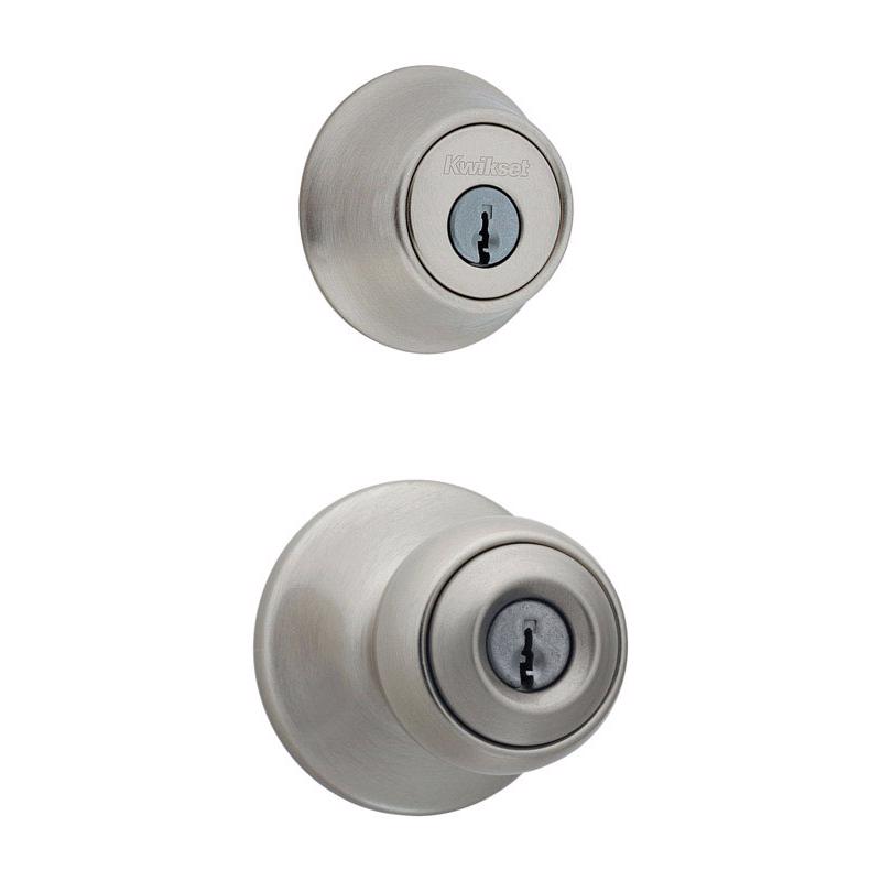 KWIKSET进口代理批发 Kwikset Polo 缎面镍锁舌和入口门把手 1-3/4 英寸。