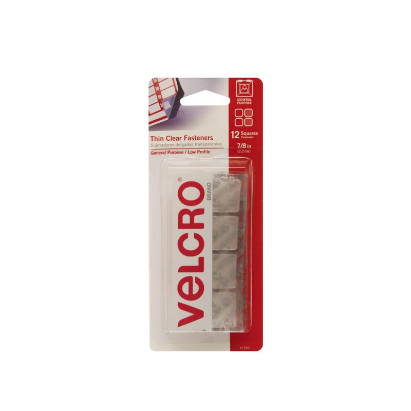 VELCRO BRAND进口代理批发 VELCRO 品牌薄型透明小号尼龙钩环紧固件 7/8 英寸长 12 个装