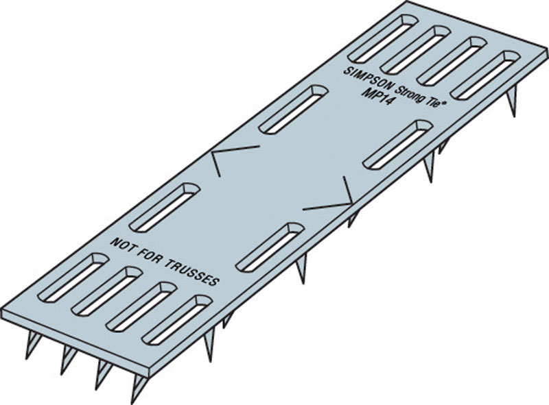 SIMPSON STRONG-TIE进口代理批发 Simpson Strong-Tie 4 英寸 HX 0.4 英寸 WX 1 英寸 L 镀锌钢修补板