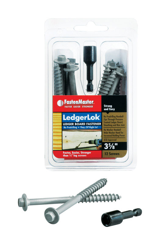 FASTENMASTER进口代理批发 FastenMaster LedgerLok 3-5/8 英寸 L 六角环氧粗木螺丝 12 件装