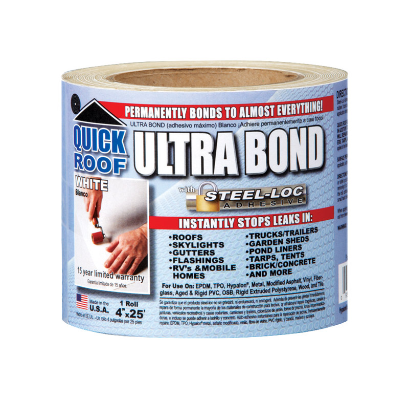 QUICK ROOF进口代理批发 Quick Roof Ultra Bond 4 英寸 WX 25 英尺 L 胶带自粘屋顶修复白色