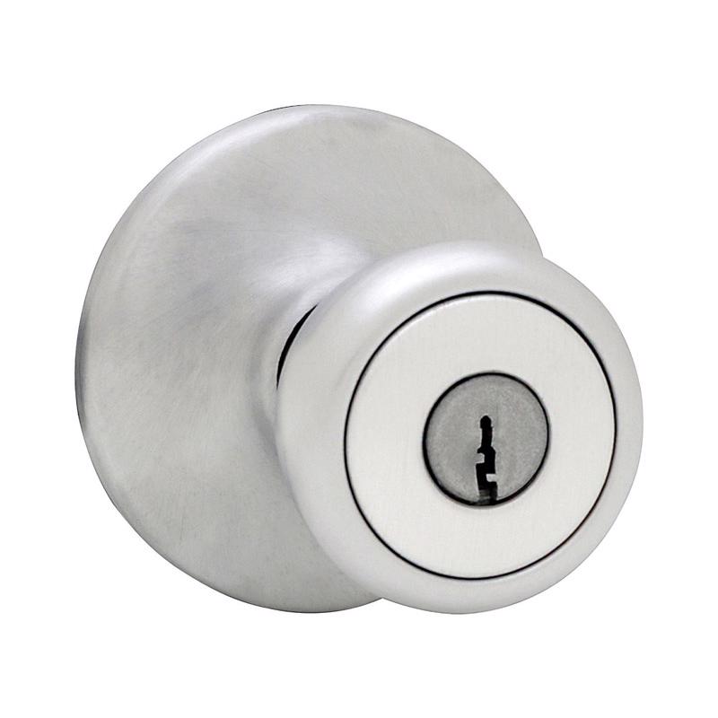 KWIKSET进口代理批发 Kwikset 曲线缎面镀铬入口门把手 1-3/4 英寸