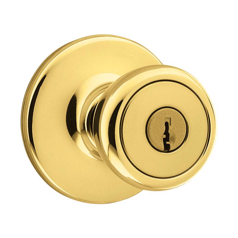 KWIKSET进口代理批发 Kwikset Tylo 抛光黄铜入户门把手 1-3/4 英寸