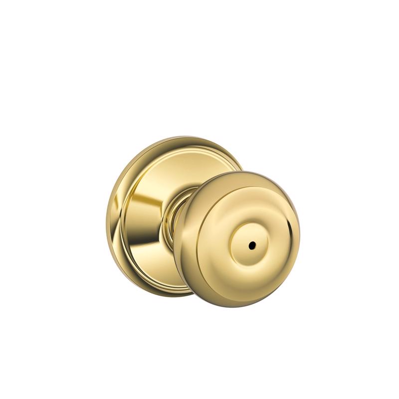 SCHLAGE进口代理批发 Schlage 格鲁吉亚明亮黄铜隐私锁具 1-3/4 英寸。