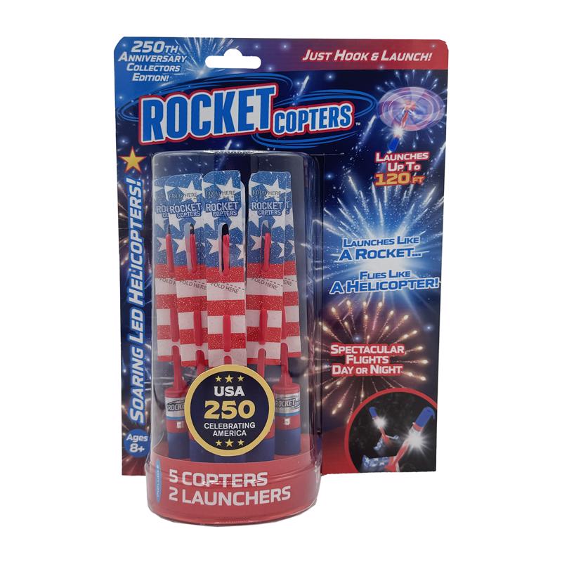 Rocket Copters 250th Anniversary Limited Addition LED Helicopters Launching Toy Patriotic