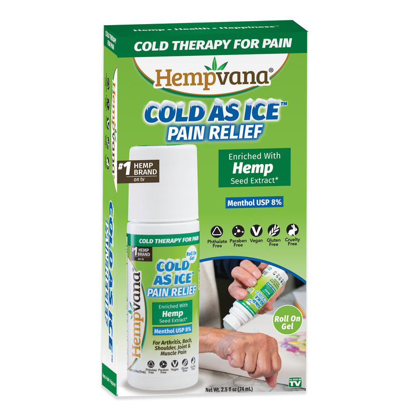 HEMPVANA进口代理批发 Hempvana Cold As Ice 透明止痛滚珠凝胶 2.5 盎司 1 包