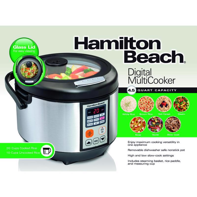 HAMILTON BEACH进口代理批发 Hamilton Beach 4.5 夸脱银色不锈钢可编程多功能炊具