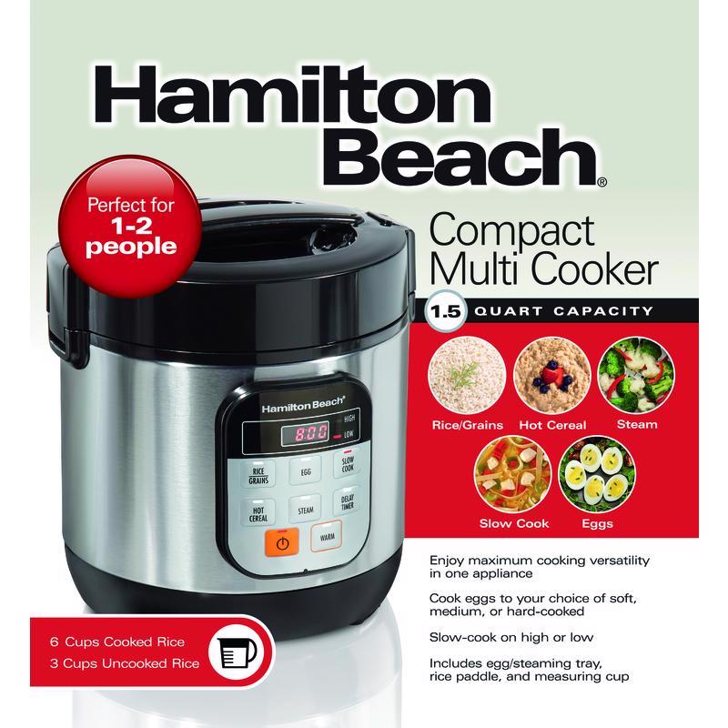 HAMILTON BEACH进口代理批发 Hamilton Beach 1.5 夸脱银色不锈钢可编程多功能炊具