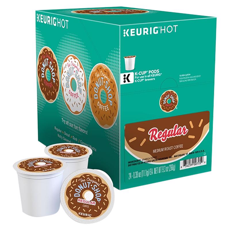 KEURIG进口代理批发 Keurig The Original Donut Shop 中度烘焙普通咖啡 K 杯 24 包