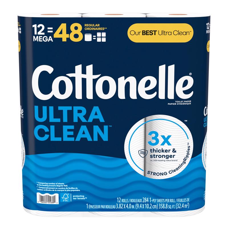 COTTONELLE进口代理批发 Cottonelle Ultra CleanCare 卫生纸 12 卷 284 张