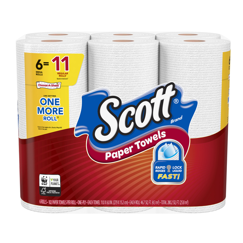 酷牌库|商品详情-SCOTT进口代理批发 Scott Choose-A-Sheet 纸巾 102 张 1 层 6 包