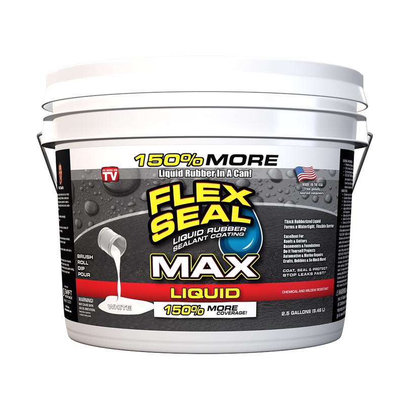 FLEX SEAL FAMILY OF PRODUCTS进口代理批发 Flex Seal 产品系列 Flex Seal MAX 白色液体橡胶密封剂涂层 2.5 加仑