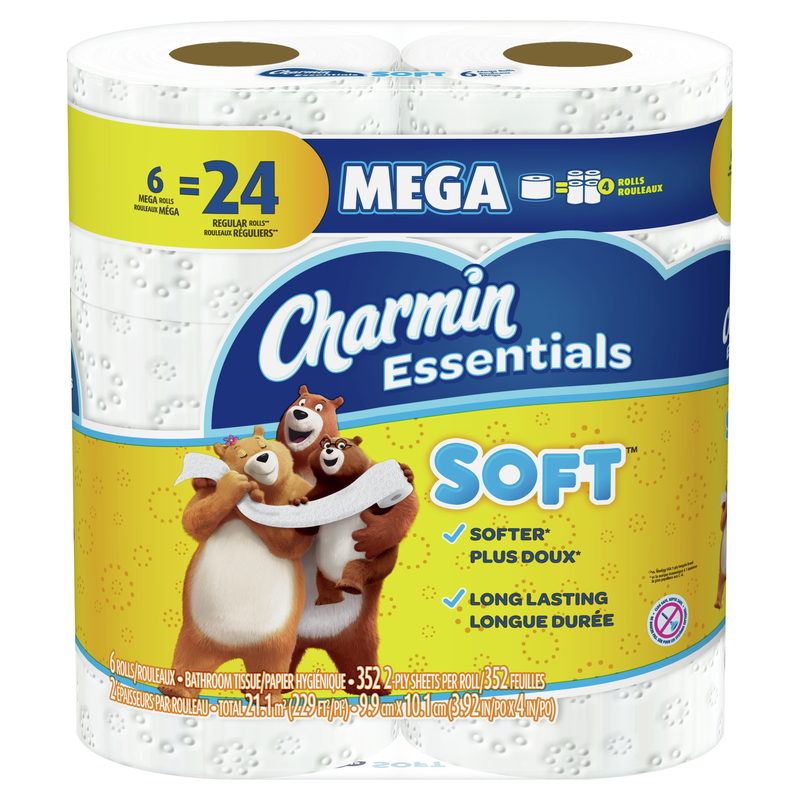 CHARMIN进口代理批发 Charmin Essentials 卫生纸 6 卷 352 张