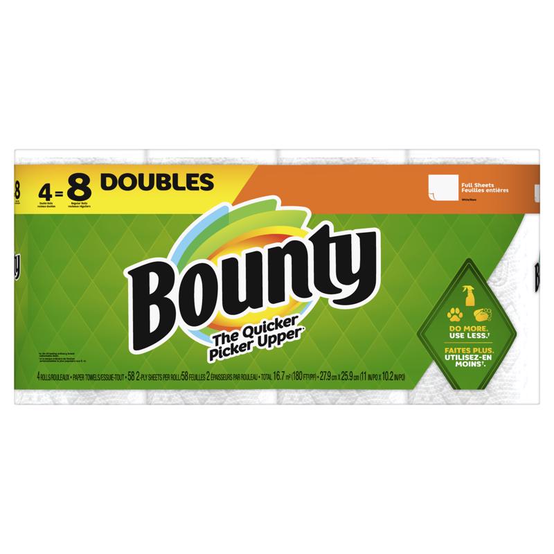 BOUNTY进口代理批发 Bounty 全张纸巾 58 张 2 层 4 包