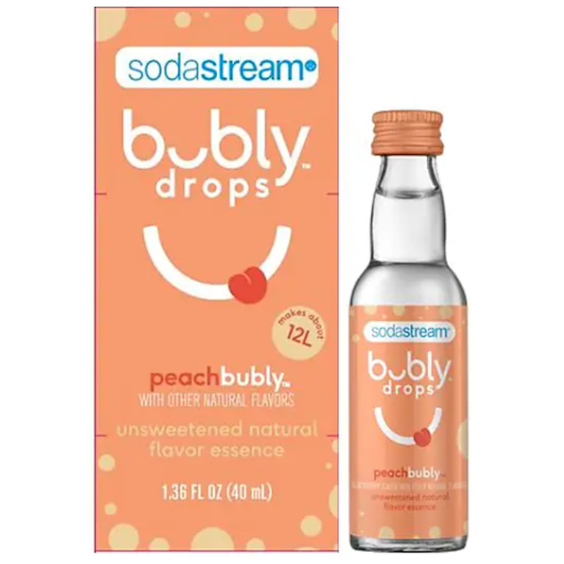 SODASTREAM进口代理批发 SodaStream Bubly 滴剂桃子水果滴剂 1.36 盎司 1 包