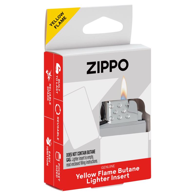 ZIPPO进口代理批发 Zippo 银色黄色火焰打火机插件 1 件装