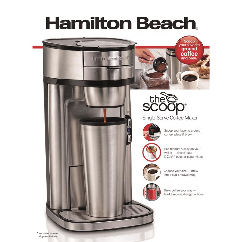 HAMILTON BEACH进口代理批发 Hamilton Beach 14 盎司银色单杯咖啡机