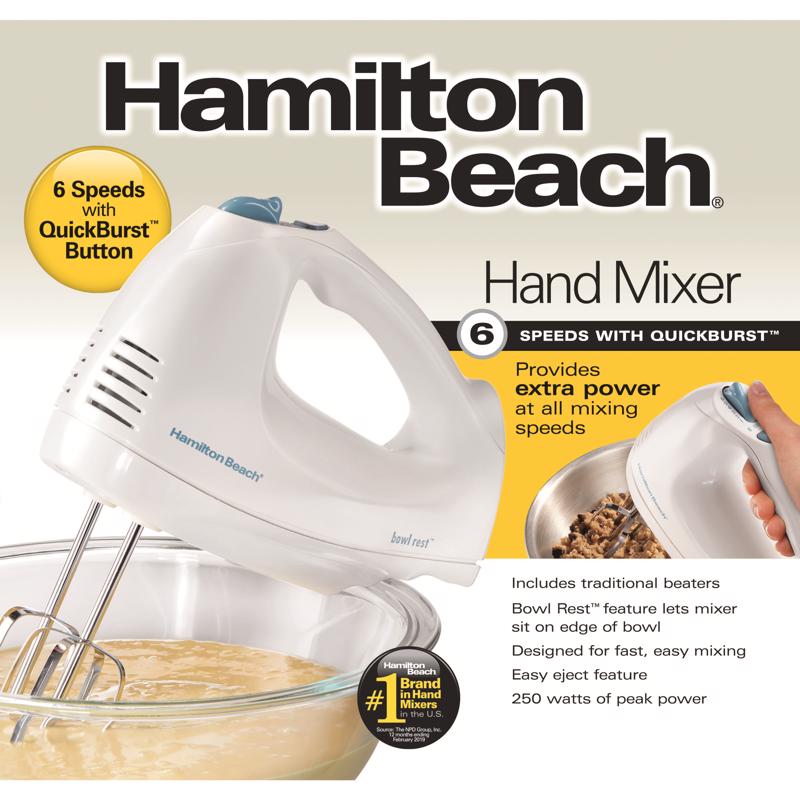 HAMILTON BEACH进口代理批发 Hamilton Beach 白色 6 速手动搅拌机