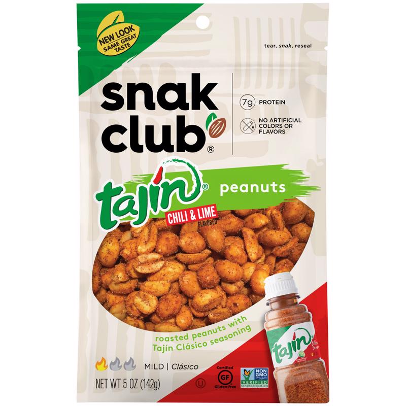 SNAK CLUB进口代理批发 Snak Club Tajin 辣椒酸橙花生 5 盎司袋装