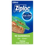 ZIPLOC进口代理批发 Ziploc 透明三明治袋 90 个/包