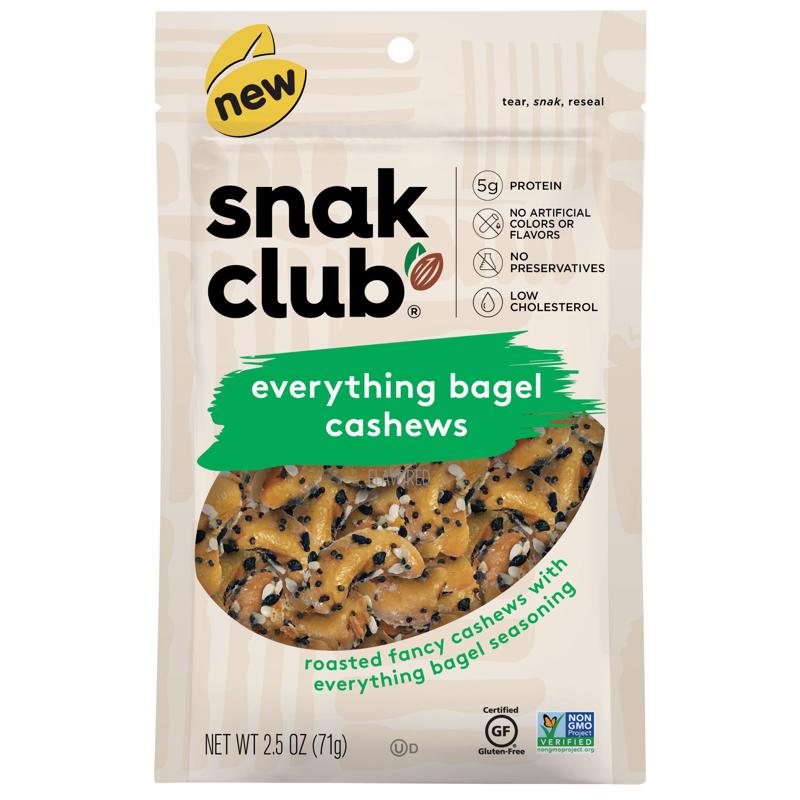 SNAK CLUB进口代理批发 Snak Club Everything 百吉饼腰果 2.5 盎司袋装