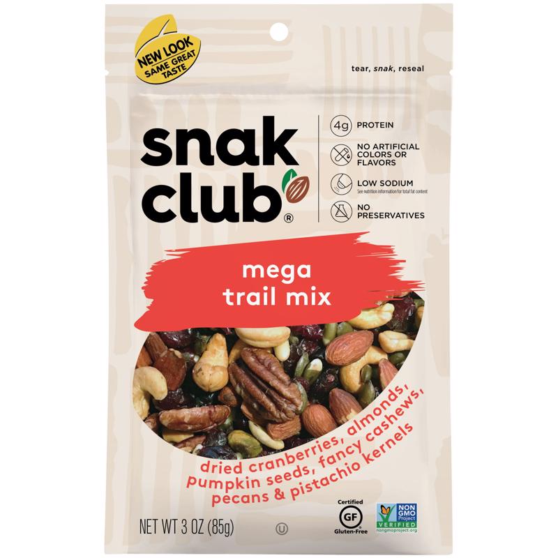 SNAK CLUB进口代理批发 Snak Club Mega Trail Mix 3 盎司袋装