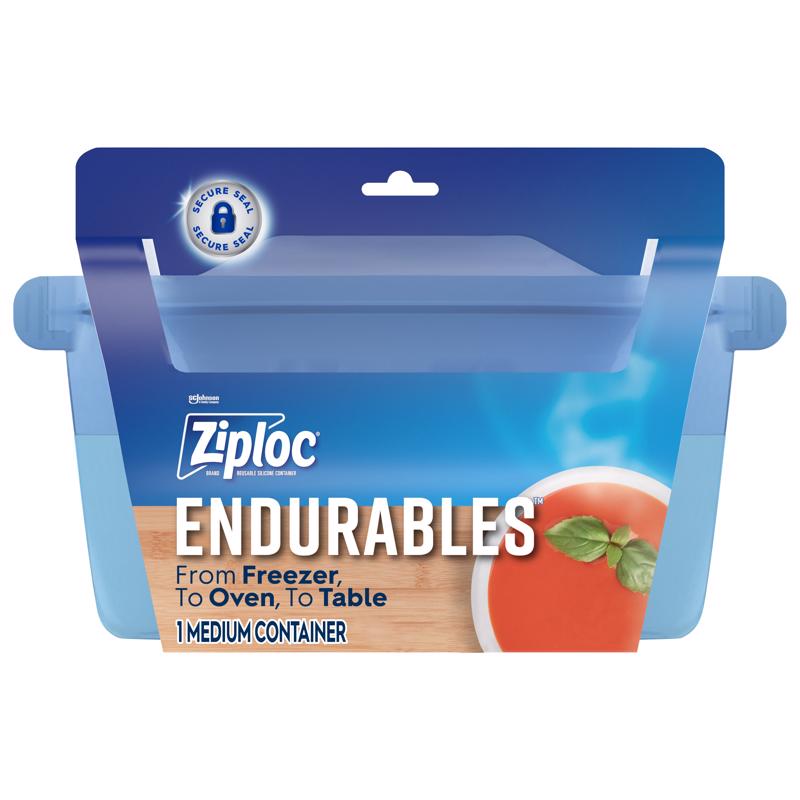 ZIPLOC进口代理批发 Ziploc Endurables 32 盎司蓝色食品储存容器 1 包