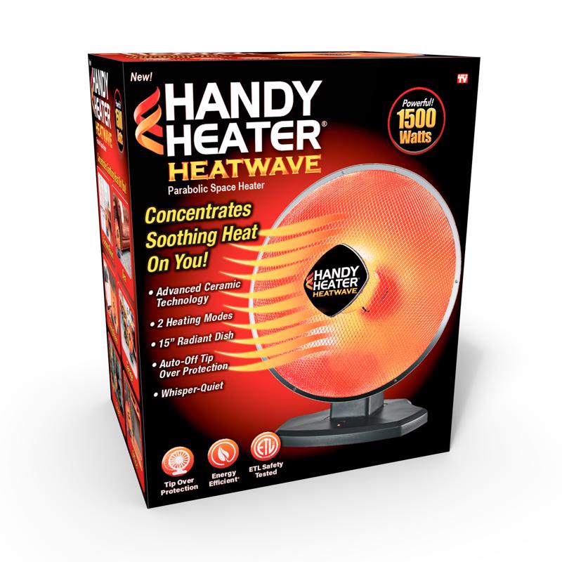 Handy Heater Electric Oscillating Parabolic Space Heater, Model Heatpo-mc1, 1200 Watts