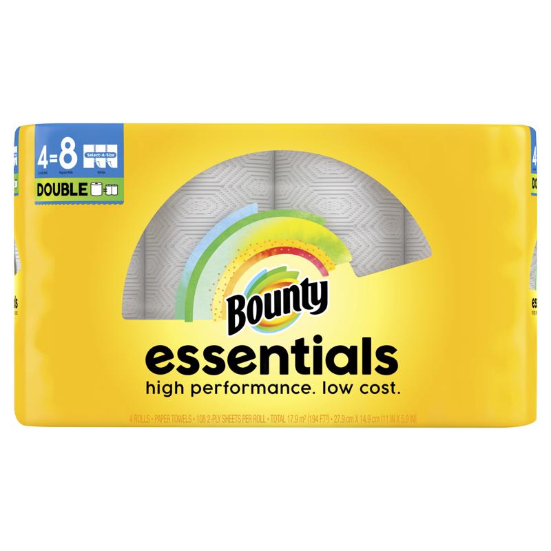 BOUNTY进口代理批发 Bounty Essentials 纸巾 108 张 1 层 4 包